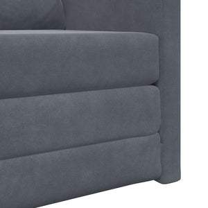 Divano Letto con cuscino Grigio scuro 74 x 77 x 81 cm Velluto 4106613