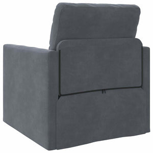 Divano Letto con cuscino Grigio scuro 74 x 77 x 81 cm Velluto 4106613
