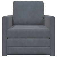 Divano Letto con cuscino Grigio scuro 74 x 77 x 81 cm Velluto 4106613