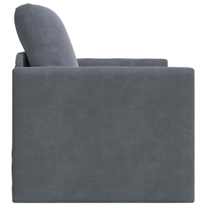 Divano Letto con cuscino Grigio scuro 74 x 77 x 81 cm Velluto 4106613