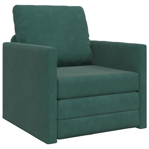 Divano Letto con cuscino Verde scuro 74 x 77 x 81 cm Velluto 4106616