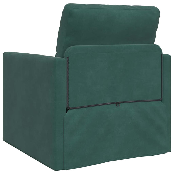 Divano Letto con cuscino Verde scuro 74 x 77 x 81 cm Velluto 4106616