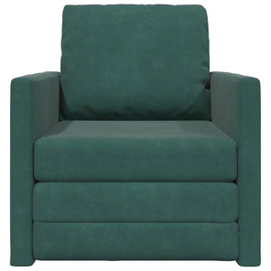 Divano Letto con cuscino Verde scuro 74 x 77 x 81 cm Velluto 4106616