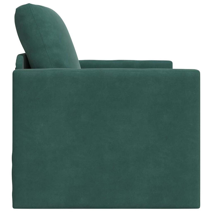 Divano Letto con cuscino Verde scuro 74 x 77 x 81 cm Velluto 4106616