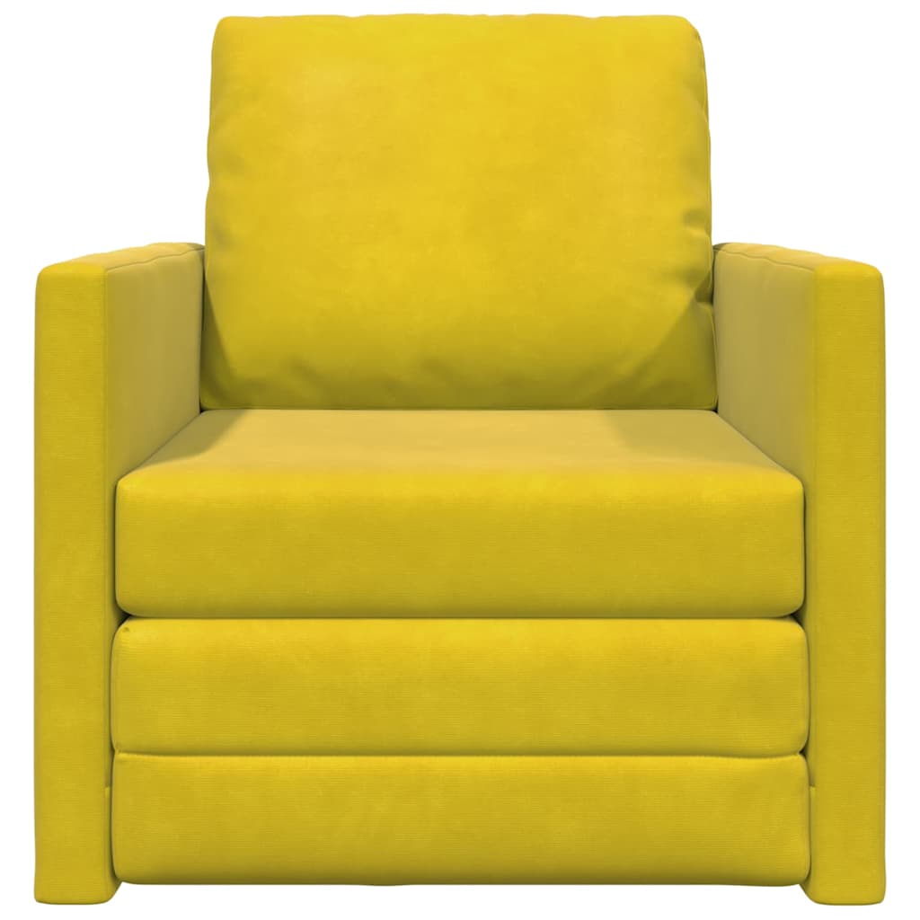 Sofa letto 2-in-1  Giallo scuro 74x77x81 cm in velluto 4106618