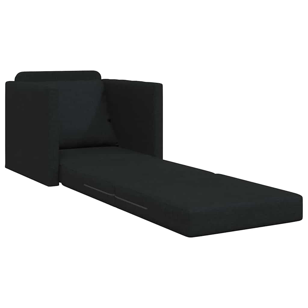 Divano Letto con cuscino Nero 74 x 77 x 81 cm Tessuto 4106623