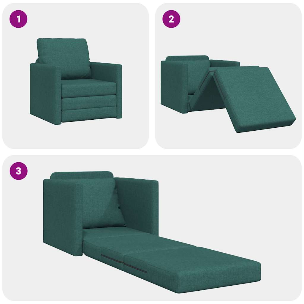 Divano Letto con cuscino Verde scuro 74 x 77 x 81 cm Tessuto 4106625