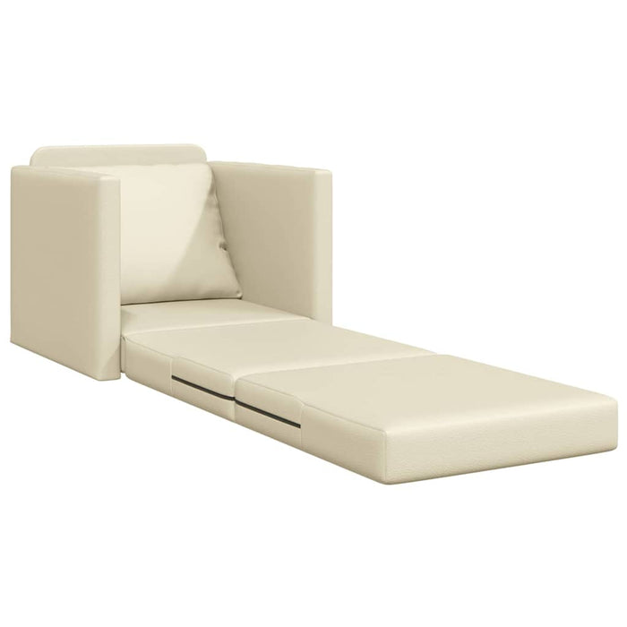 Divano Letto a Terra Crema 74 x 77 x 81 cm Pelle sintetica 4106631