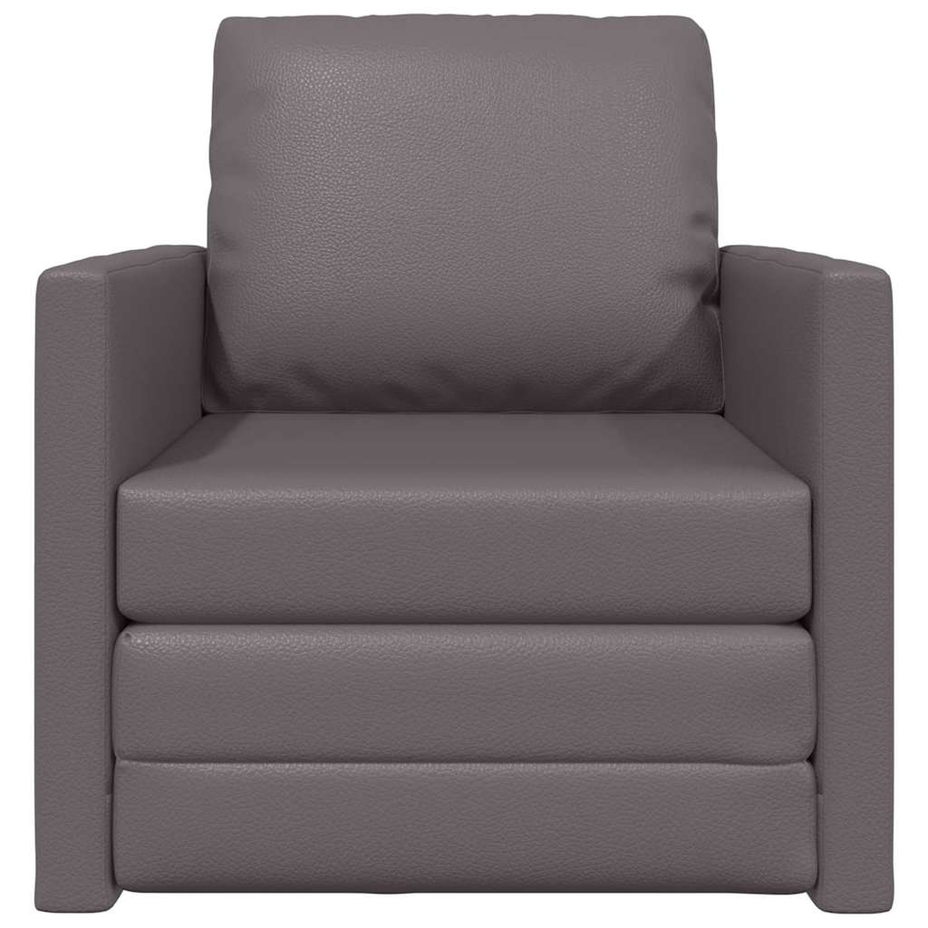 Divano Letto a Terra Grigio 74 x 77 x 81 cm Pelle sintetica 4106632