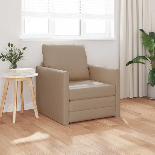 Divano Letto a Terra Cappuccino 74 x 77 x 81 cm Pelle sintetica 4106634