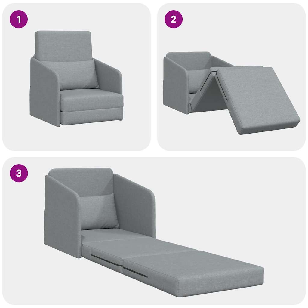 Divano letto Grigio chiaro 65 x 80 x 83 cm Tessuto 4106637