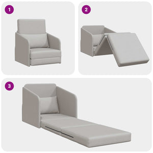 Divano letto Grigio Nuvola 65 x 80 x 83 cm Tessuto 4106646