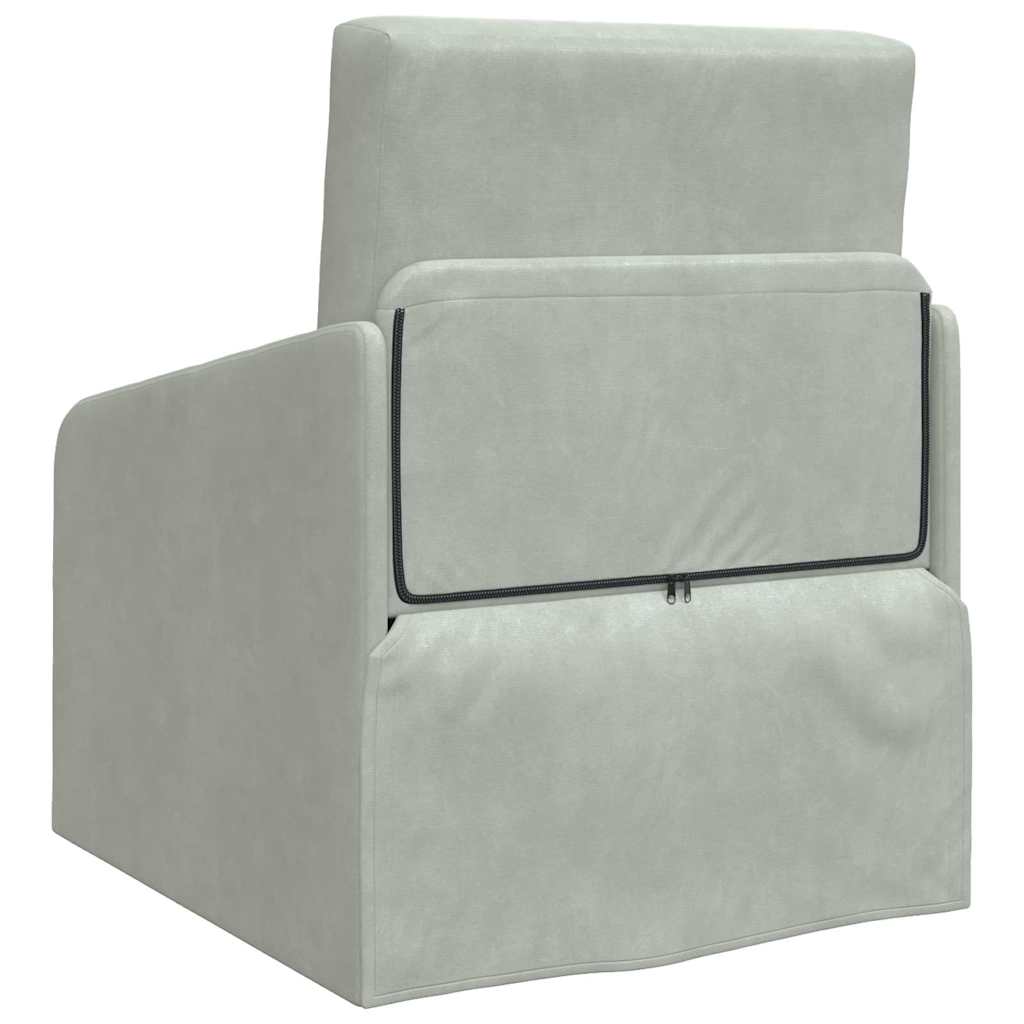 Divano letto Grigio chiaro 65 x 80 x 83 cm Velluto 4106648