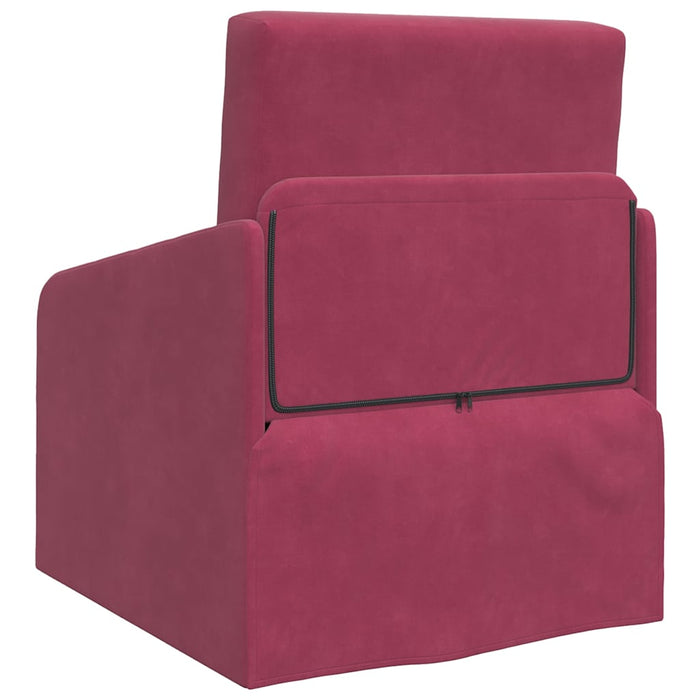 Divano letto Rosso Vino 65 x 80 x 83 cm Velluto 4106651