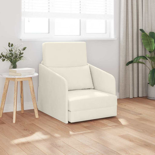 Divano letto-Sofa Letto-Daybed Crema 65 x 80 x 83 cm Velluto