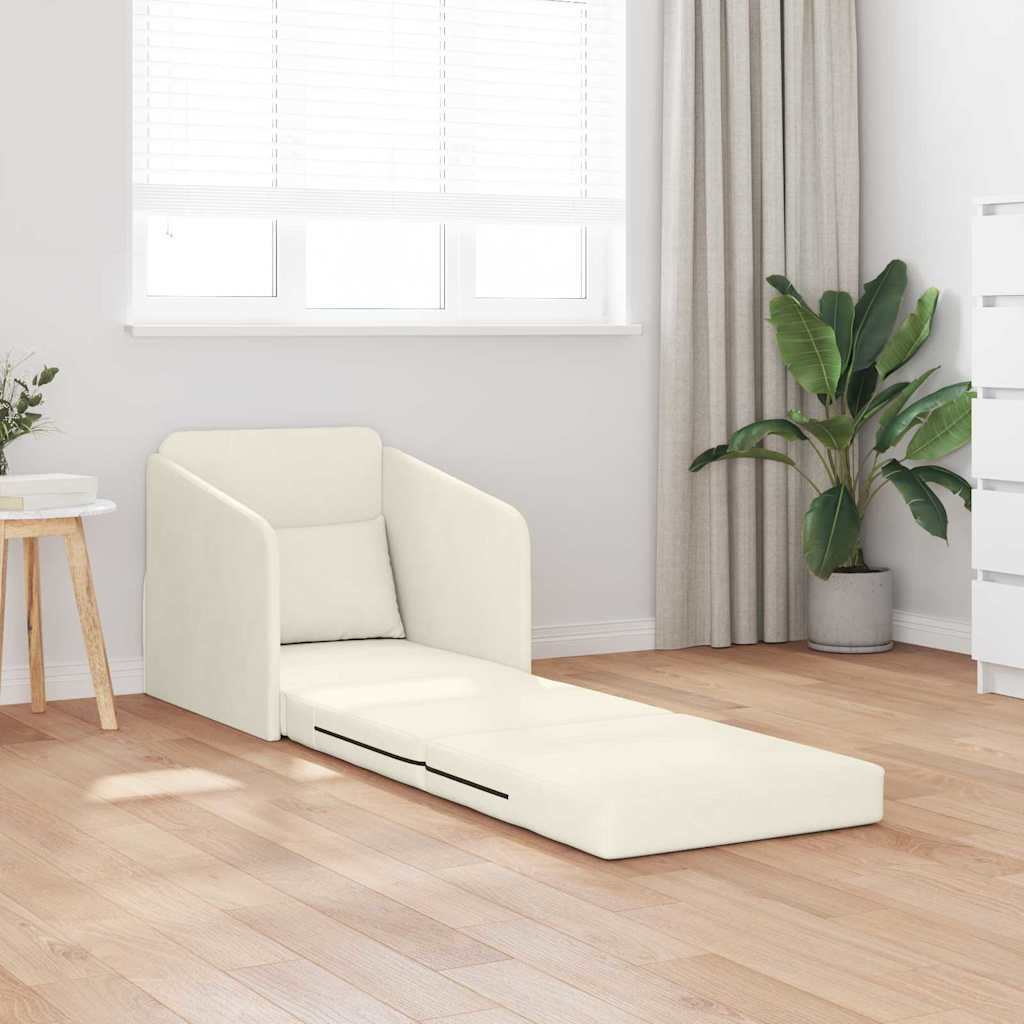 Divano letto-Sofa Letto-Daybed Crema 65 x 80 x 83 cm Velluto