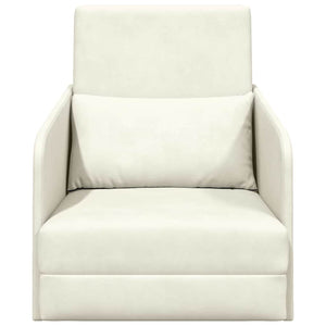 Divano letto-Sofa Letto-Daybed Crema 65 x 80 x 83 cm Velluto