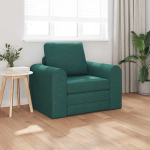 Divano Letto a Pavimento 2-in-1 Verde Scuro 98x71x83 cm Tessuto 4106659