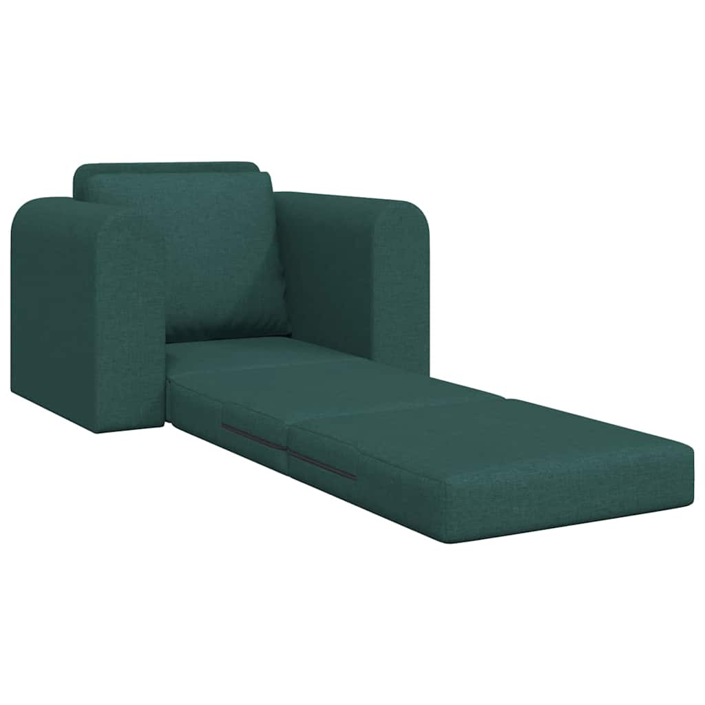 Divano Letto a Pavimento 2-in-1 Verde Scuro 98x71x83 cm Tessuto 4106659