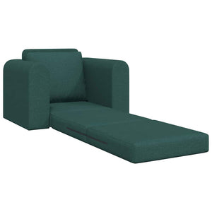 Divano Letto a Pavimento 2-in-1 Verde Scuro 98x71x83 cm Tessuto 4106659