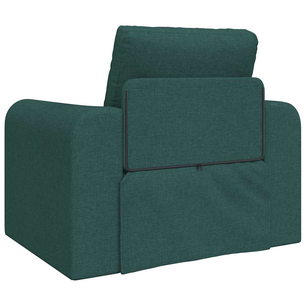Divano Letto a Pavimento 2-in-1 Verde Scuro 98x71x83 cm Tessuto 4106659