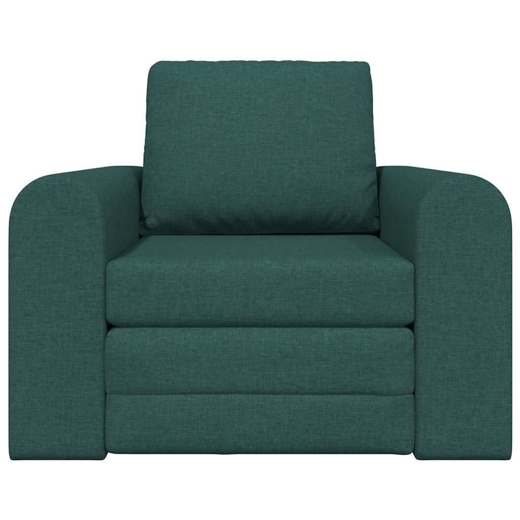Divano Letto a Pavimento 2-in-1 Verde Scuro 98x71x83 cm Tessuto 4106659