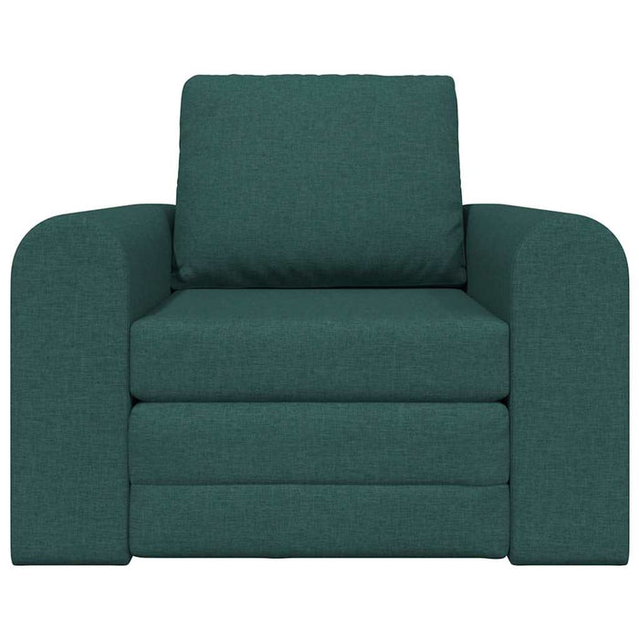 Divano Letto a Pavimento 2-in-1 Verde Scuro 98x71x83 cm Tessuto 4106659