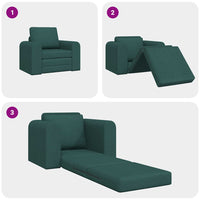 Divano Letto a Pavimento 2-in-1 Verde Scuro 98x71x83 cm Tessuto 4106659