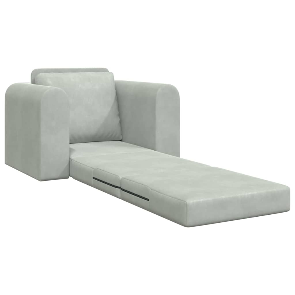 Divano Letto 2-in-1  Grigio Chiaro 98x71x83 cm Velvet 4106666