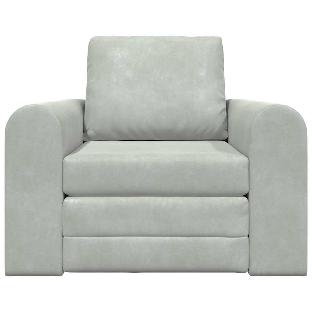 Divano Letto 2-in-1  Grigio Chiaro 98x71x83 cm Velvet 4106666