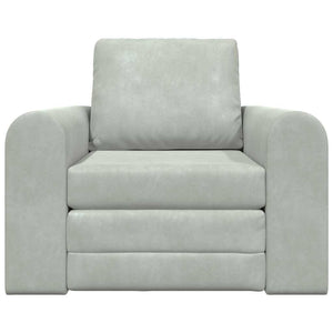 Divano Letto 2-in-1  Grigio Chiaro 98x71x83 cm Velvet 4106666