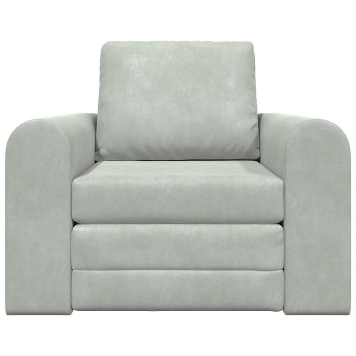 Divano Letto 2-in-1  Grigio Chiaro 98x71x83 cm Velvet 4106666