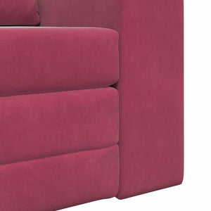Divano Letto 2 in 1 Rosso Vino 98x71x83 cm Velluto 4106669