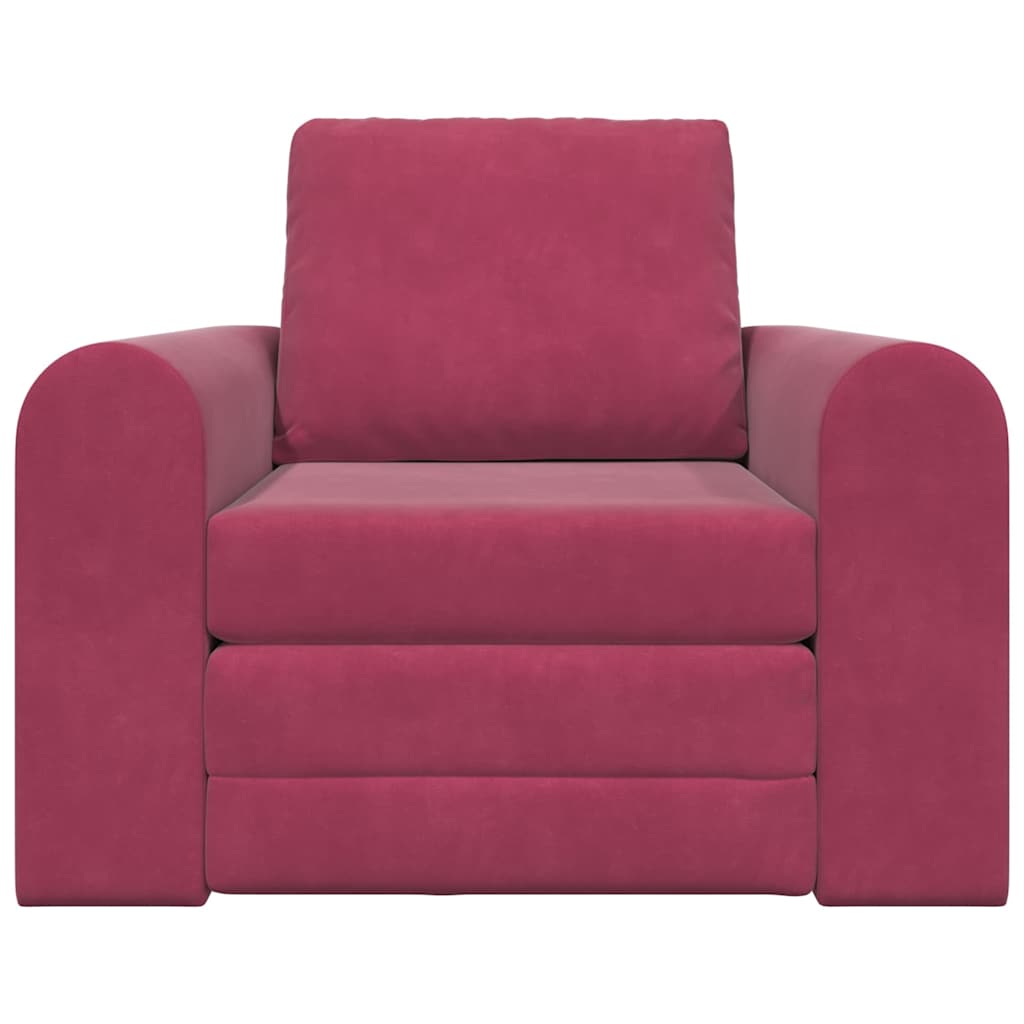 Divano Letto 2 in 1 Rosso Vino 98x71x83 cm Velluto 4106669