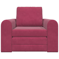 Divano Letto 2 in 1 Rosso Vino 98x71x83 cm Velluto 4106669