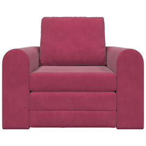 Divano Letto 2 in 1 Rosso Vino 98x71x83 cm Velluto 4106669