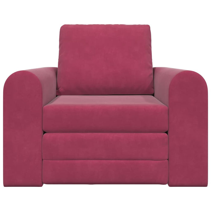 Divano Letto 2 in 1 Rosso Vino 98x71x83 cm Velluto 4106669