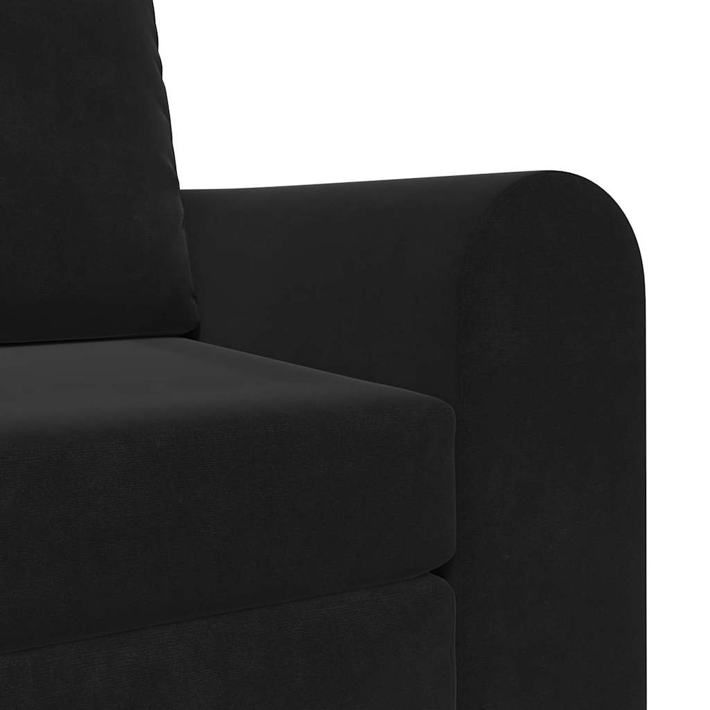 Divano Letto da Pavimento 2 in 1 Nero 98x71x83 cm in Velluto 4106670