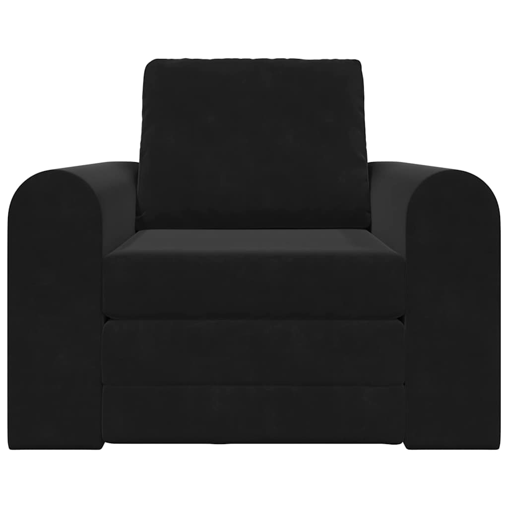 Divano Letto da Pavimento 2 in 1 Nero 98x71x83 cm in Velluto 4106670