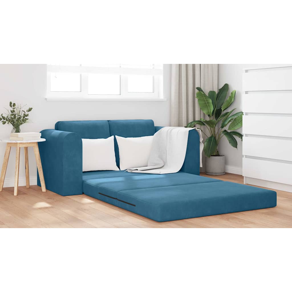 vidaXL Divano letto Blu 148 x 71 x 83 cm Velluto