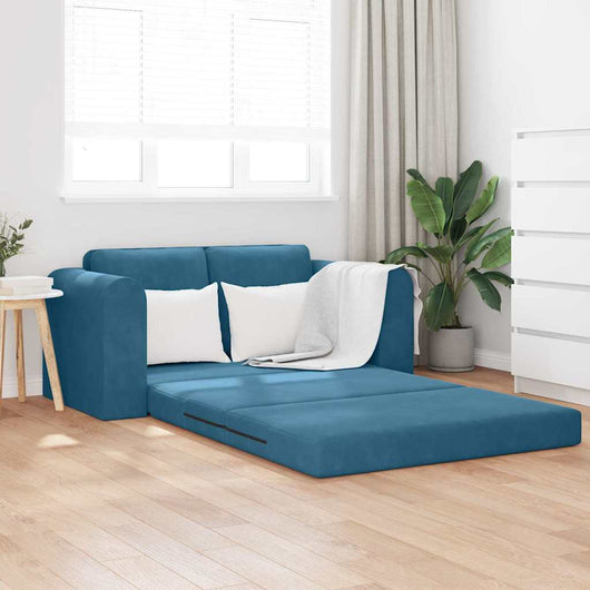 vidaXL Divano letto Blu 148 x 71 x 83 cm Velluto