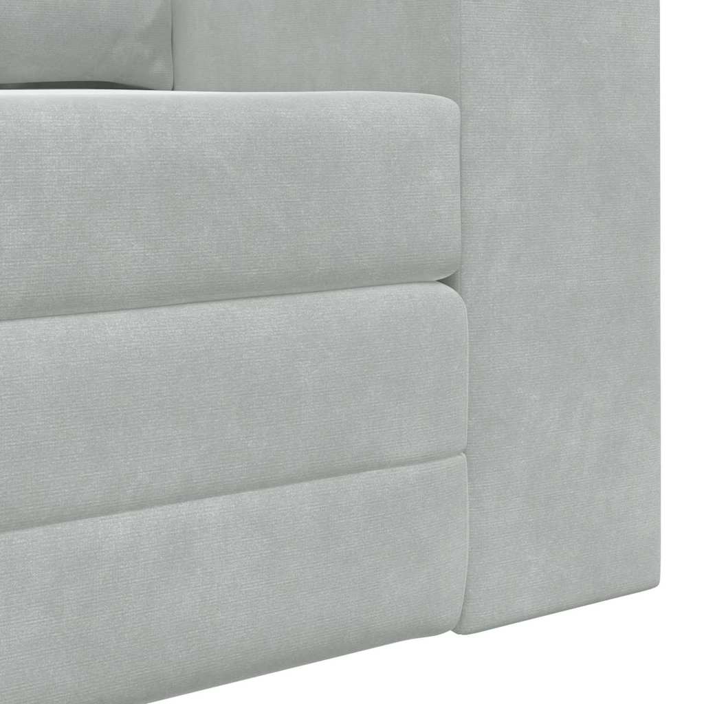 Divano Letto vitaXL 2-in-1 Grigio Chiaro 148x71x83 cm Velour 4106684