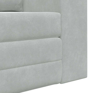Divano Letto vitaXL 2-in-1 Grigio Chiaro 148x71x83 cm Velour 4106684