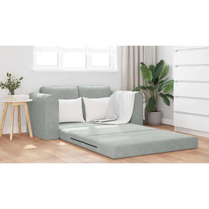 Divano Letto vitaXL 2-in-1 Grigio Chiaro 148x71x83 cm Velour 4106684