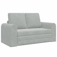 Divano Letto vitaXL 2-in-1 Grigio Chiaro 148x71x83 cm Velour 4106684