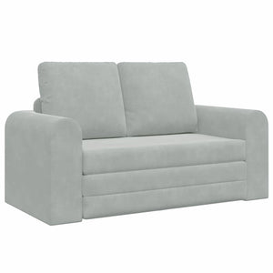 Divano Letto vitaXL 2-in-1 Grigio Chiaro 148x71x83 cm Velour 4106684