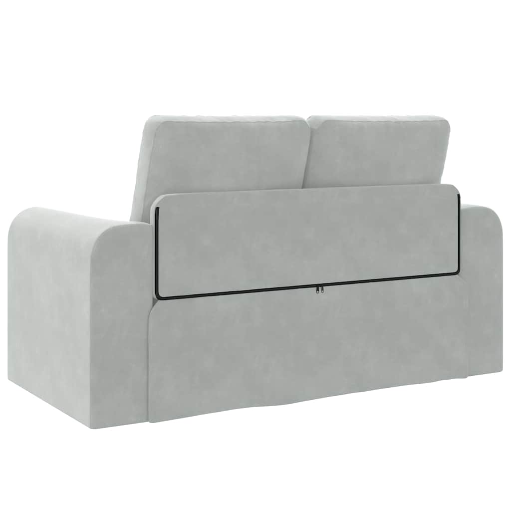 Divano Letto vitaXL 2-in-1 Grigio Chiaro 148x71x83 cm Velour 4106684