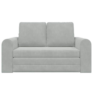 Divano Letto vitaXL 2-in-1 Grigio Chiaro 148x71x83 cm Velour 4106684