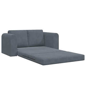 Divano Letto Aperto 2 in 1 Grigio Scuro 148x71x83 cm Velluto 4106685