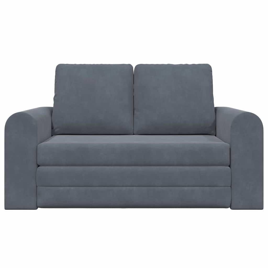 Divano Letto Aperto 2 in 1 Grigio Scuro 148x71x83 cm Velluto 4106685